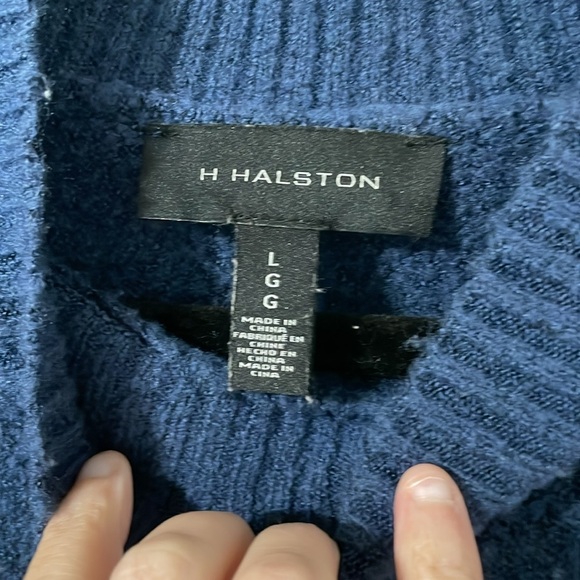 H By Halston Oversized Color Block Navy/Coral/Tan/Cream Sweater Size Medium - Picture 2 of 7